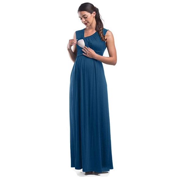 HUGE MOVING SALE!! NEW!  Stella Maternity Maxi Dress - Blue NWT! - Picture 1 of 6
